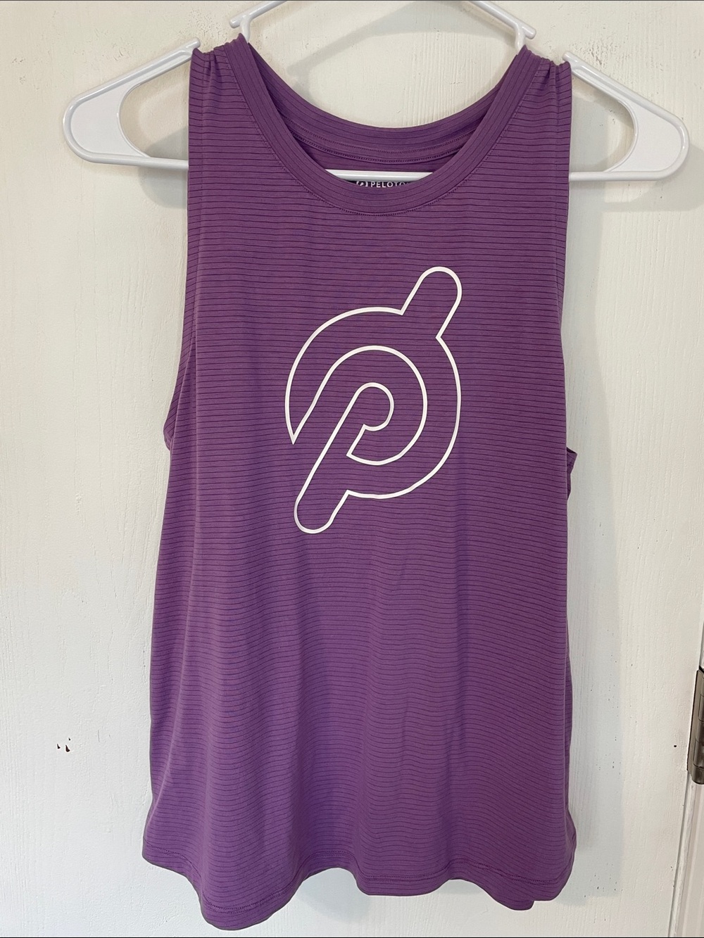 Peloton Ribbed Logo Splice Back Lavender Purple Workout Tank Size Small